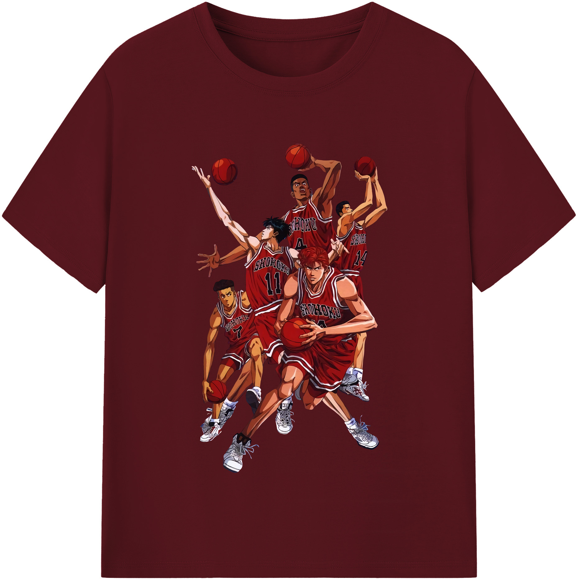 SLAM DUNK／スラムダンク 綿100％半袖Tシャツ（フロントプリント）